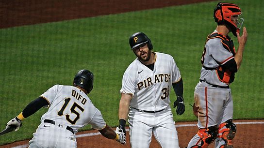 Childhood friends Craig, Crowe getting their shot together with Pirates taken at PNC Park (Pirates)